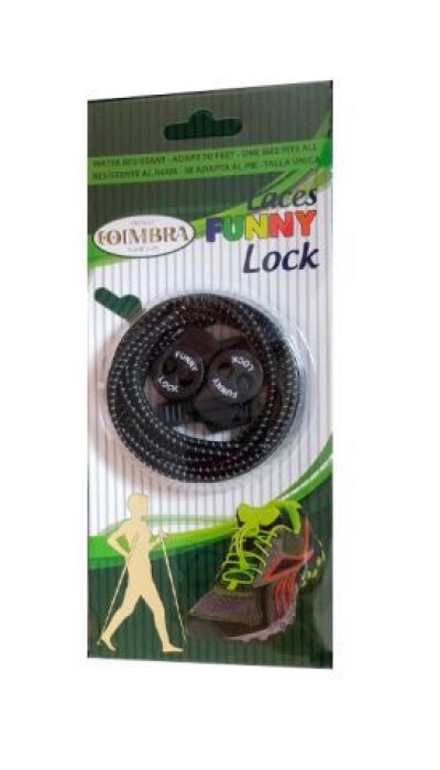 Coimbra Ελαστικά κορδόνια  για παπούτσια Funny Lock μαύρα