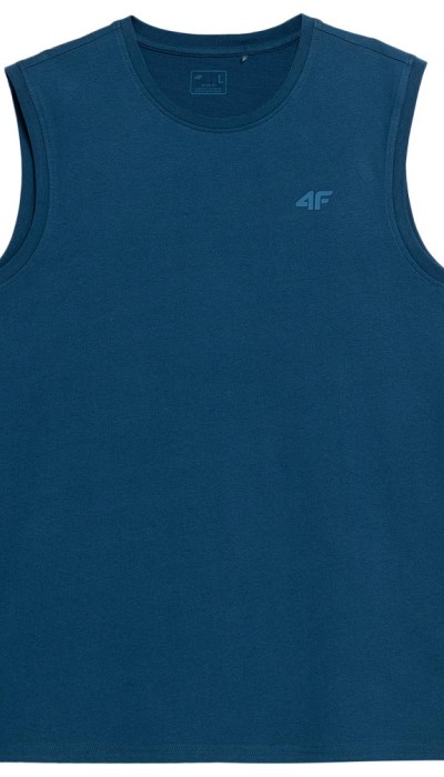 4F Ανδρική αμάνικη βαμβακερή μπλούζα μπλε