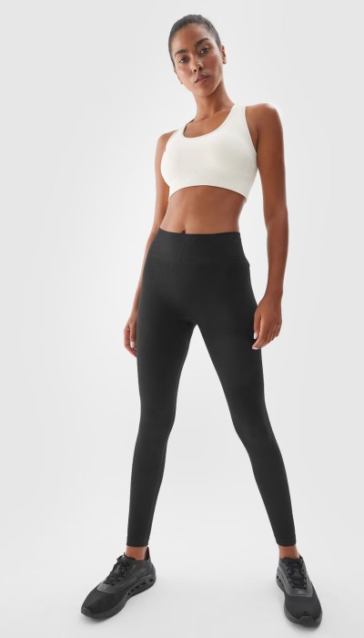 4F Γυναικείο κολάν seamless Μαύρο