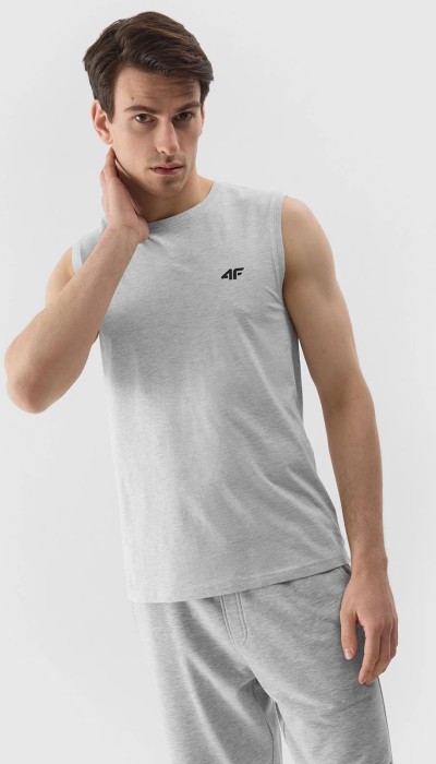 4F Ανδρική αμάνικη βαμβακερή μπλούζα γκρι
