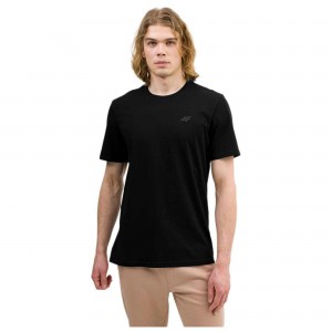 4F ανδρική κοντομάνικη μπλούζα μαύρη