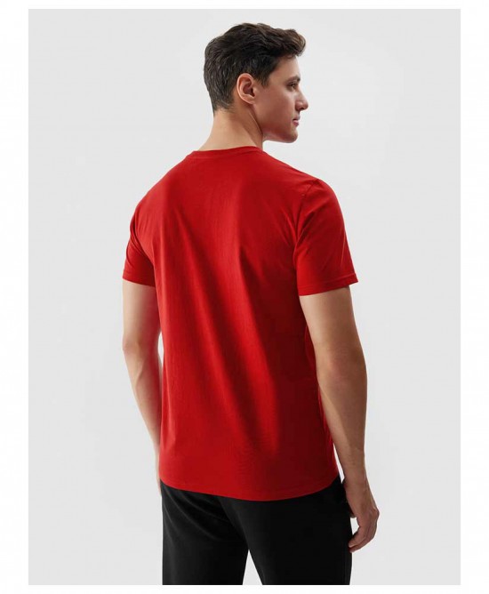 4F ανδρική κοντομάνικη μπλούζα κόκκινη