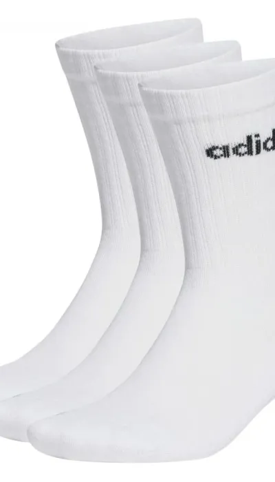 Adidas Unisex Κάλτσες 3Stripes Mid Cut 3Ζεύγη Άσπρες