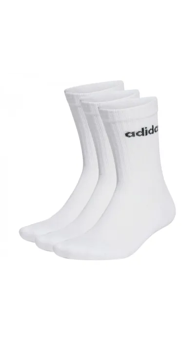 Adidas Unisex Κάλτσες 3Stripes Mid Cut 3Ζεύγη Άσπρες