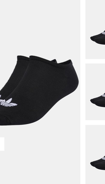 Adidas Unisex Κάλτσες Κοφτές 3Ζεύγη Μαύρες