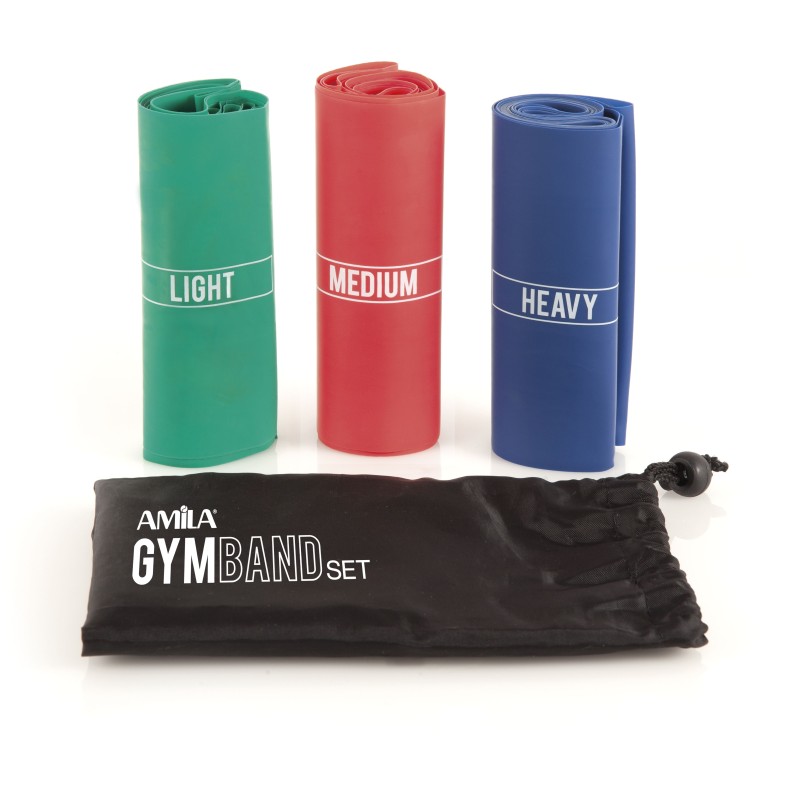 Amila Σετ 3 Λάστιχα Αντίστασης GymBand 1.2m Πολύχρωμο Amila Σετ 3 Λάστιχα Αντίστασης GymBand 1.2m Πολύχρωμο