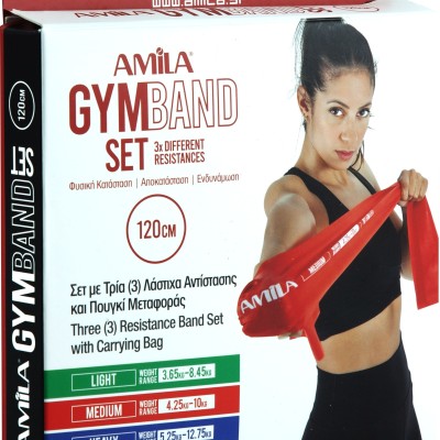 Amila Σετ 3 Λάστιχα Αντίστασης GymBand 1.2m Πολύχρωμο