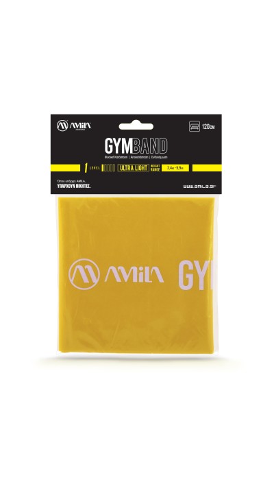 Amila Λάστιχο Αντίστασης GymBand 1.2m πολύ ελαφρύ κίτρινο