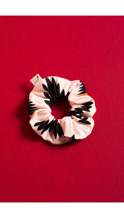 PetitBoutik Scrunchie σούρα μαλλιών Cream Aztek