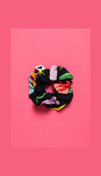 PetitBoutik Scrunchie σούρα μαλλιών Black Mexican Leopard