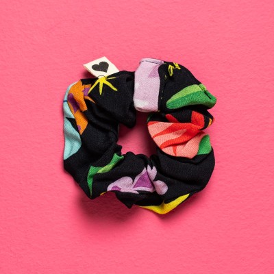 PetitBoutik Scrunchie σούρα μαλλιών Black Mexican Leopard