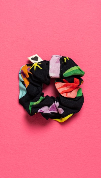 PetitBoutik Scrunchie σούρα μαλλιών Black Mexican Leopard