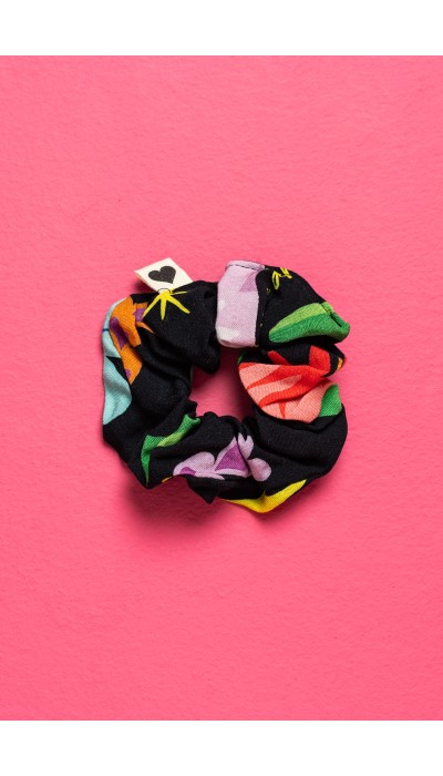 PetitBoutik Scrunchie σούρα μαλλιών Black Mexican Leopard