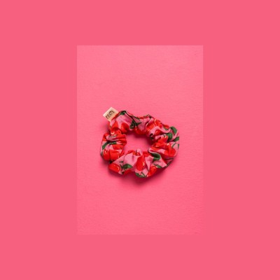 PetitBoutik Scrunchie σούρα μαλλιών Pink Cherries