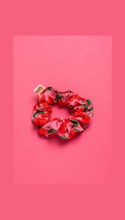 PetitBoutik Scrunchie σούρα μαλλιών Pink Cherries
