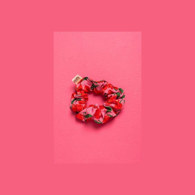 PetitBoutik Scrunchie σούρα μαλλιών Pink Cherries PetitBoutik Scrunchie σούρα μαλλιών Pink Cherries