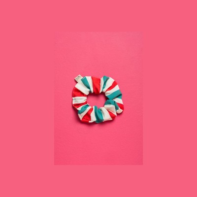 PetitBoutik Scrunchie σούρα μαλλιών Red and Green Stripes