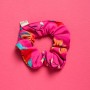 PetitBoutik Scrunchie σούρα μαλλιών Hot Pink Floral 