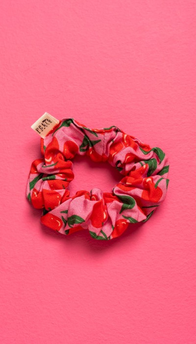 PetitBoutik Scrunchie σούρα μαλλιών Pink Cherries