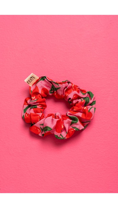 PetitBoutik Scrunchie σούρα μαλλιών Pink Cherries