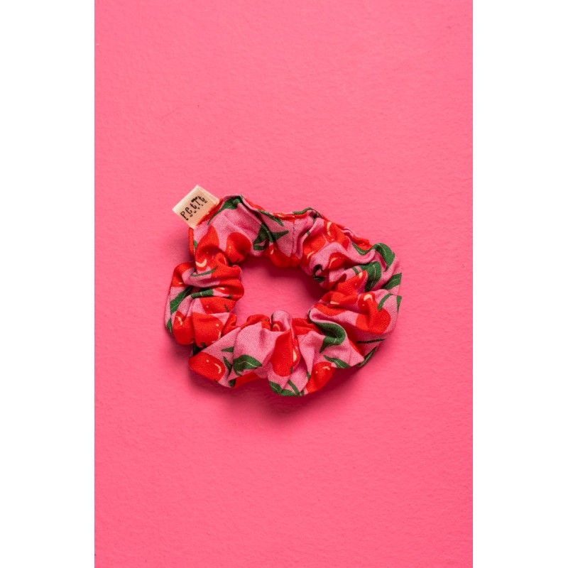 PetitBoutik Scrunchie σούρα μαλλιών Pink Cherries PetitBoutik Scrunchie σούρα μαλλιών Pink Cherries