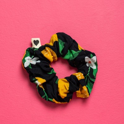 PetitBoutik Scrunchie σούρα μαλλιών Black Lemons