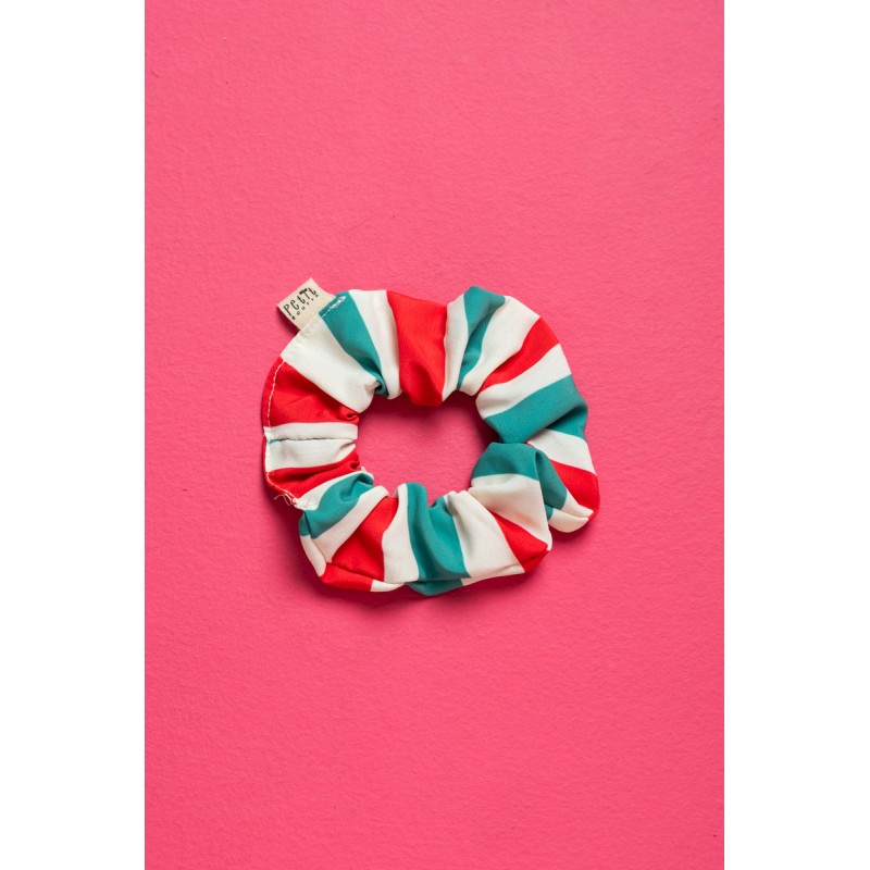PetitBoutik Scrunchie σούρα μαλλιών Red and Green Stripes PetitBoutik Scrunchie σούρα μαλλιών Red and Green Stripes