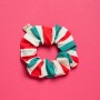 PetitBoutik Scrunchie σούρα μαλλιών Red and Green Stripes