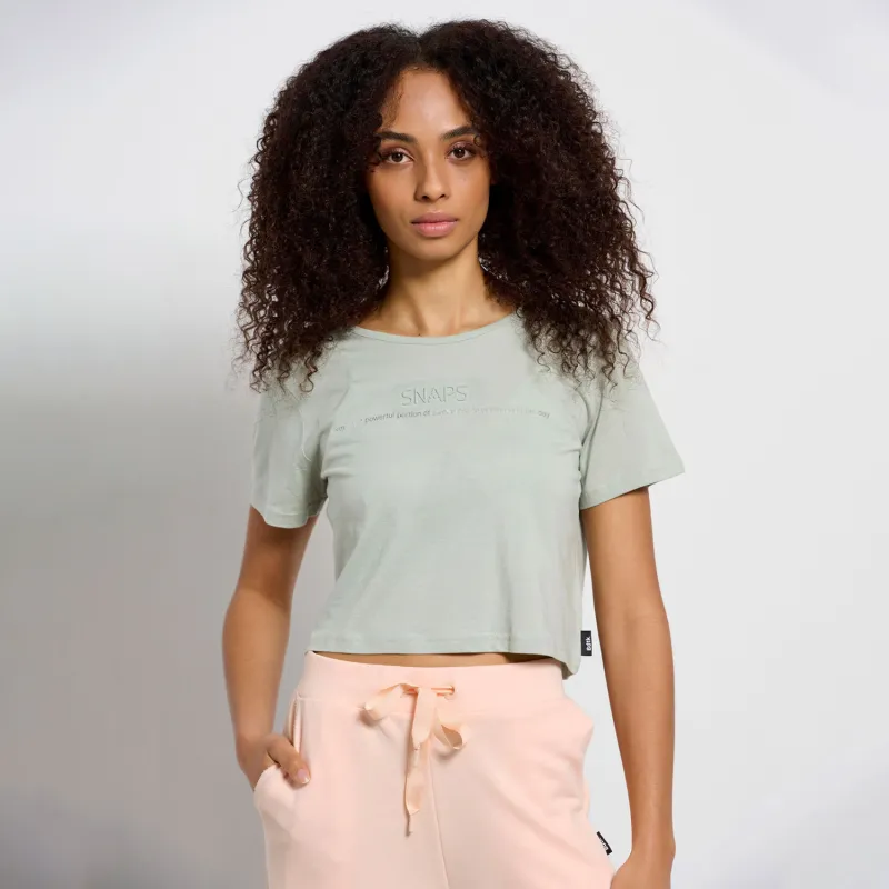 BodyTalk Γυναικεία μπλούζα κοντομάνικη Snaps crop top φυστικί