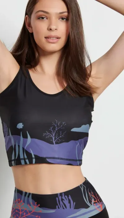 BodyTalk Γυναικείο αμάνικο crop top CORALREEF
