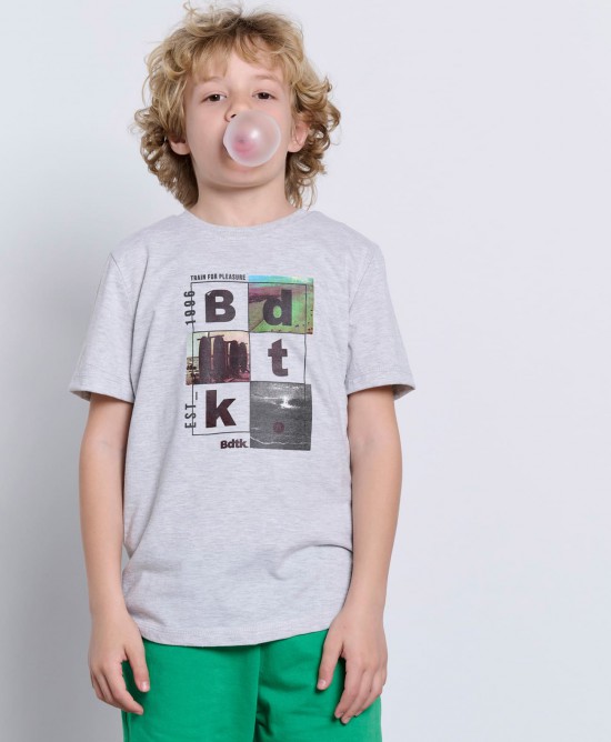 BodyTalk Παιδική κοντομάνικη μπλούζα για αγόρι γκρι