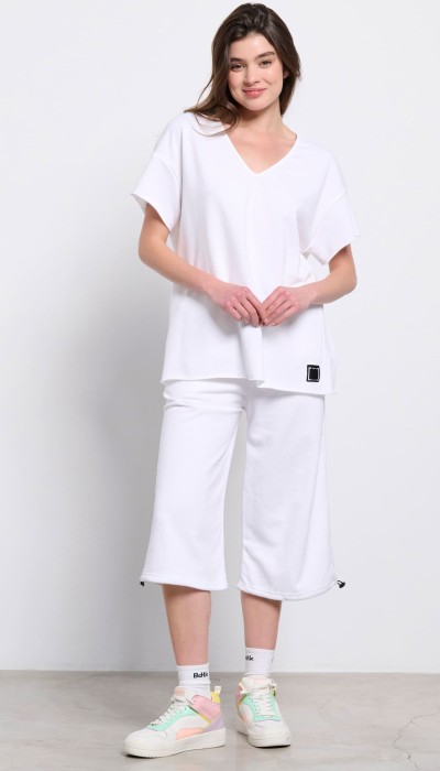 BodyTalk Γυναικείο παντελόνι κάπρι 3/4 άσπρο