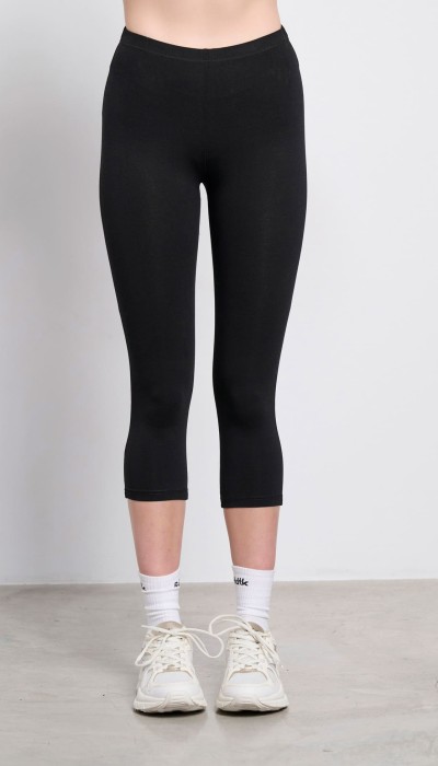 BodyTalk Γυναικείο κολάν κάπρι 3/4 βαμβακερό μαύρο