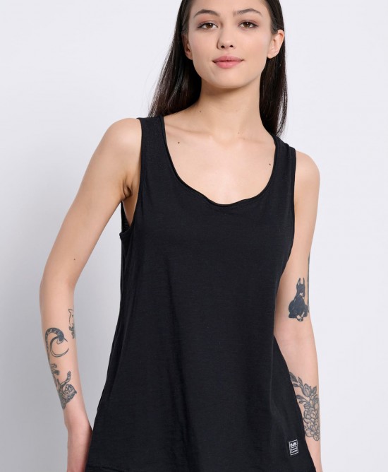 BodyTalk Γυναικεία αμάνικη μπλούζα loose γραμμή μαύρη