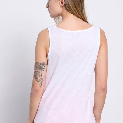 BodyTalk Γυναικεία αμάνικη μπλούζα loose γραμμή άσπρη