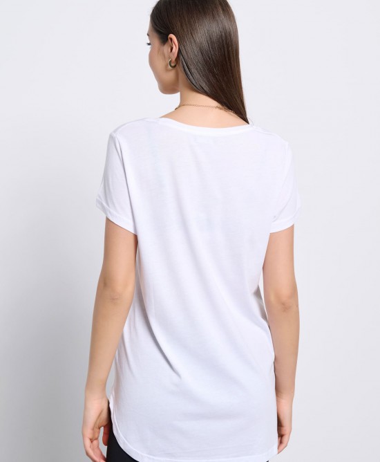 BodyTalk Γυναικεία μπλούζα κοντομάνικη άσπρη