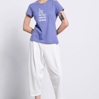BodyTalk Γυναικεία Φαρδυά παντελόνα baggy 7/8 εκρού