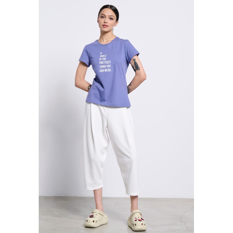 BodyTalk Γυναικεία Φαρδυά παντελόνα baggy 7/8 εκρού