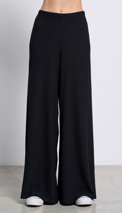 BodyTalk Γυναικεία παντελόνα loose "GOFRE" μαύρο