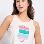 BodyTalk Γυναικείο αμάνικο crop top έκρου