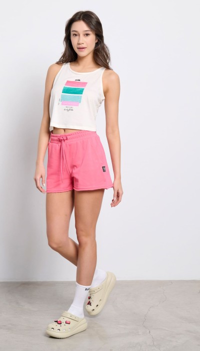 BodyTalk Γυναικείο αμάνικο crop top έκρου BodyTalk Γυναικείο αμάνικο crop top έκρου