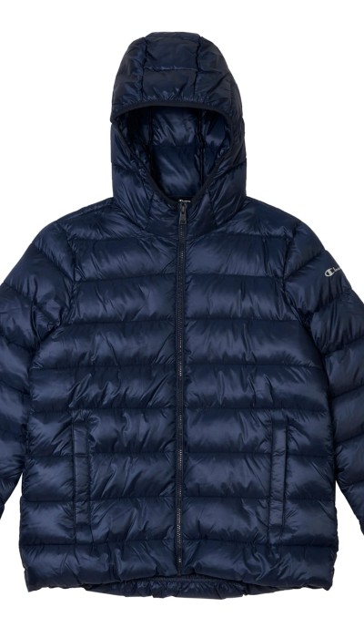 Champion Γυναικείο μπουφάν Puffer μμε κουκούλα μπλε