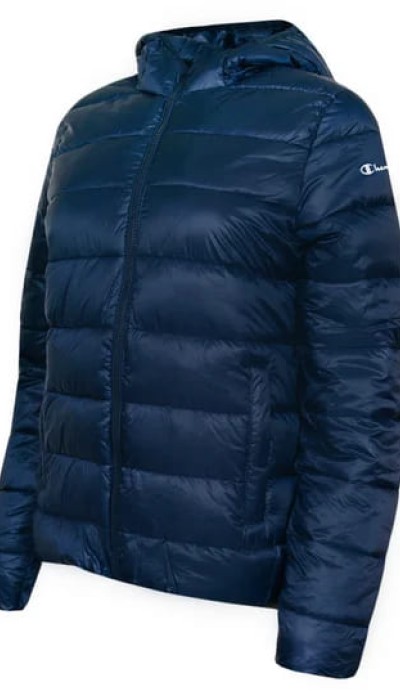 Champion Γυναικείο μπουφάν Puffer μμε κουκούλα μπλε