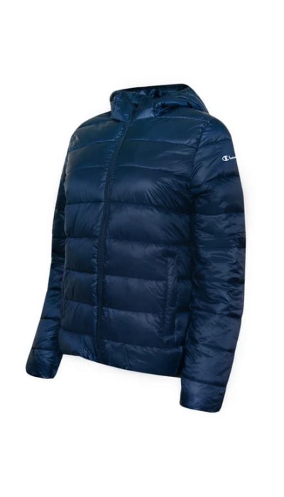 Champion Γυναικείο μπουφάν Puffer μμε κουκούλα μπλε