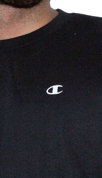 Champion Ανδρική μπλούζα φούτερ με λαιμόκοψη μαύρη