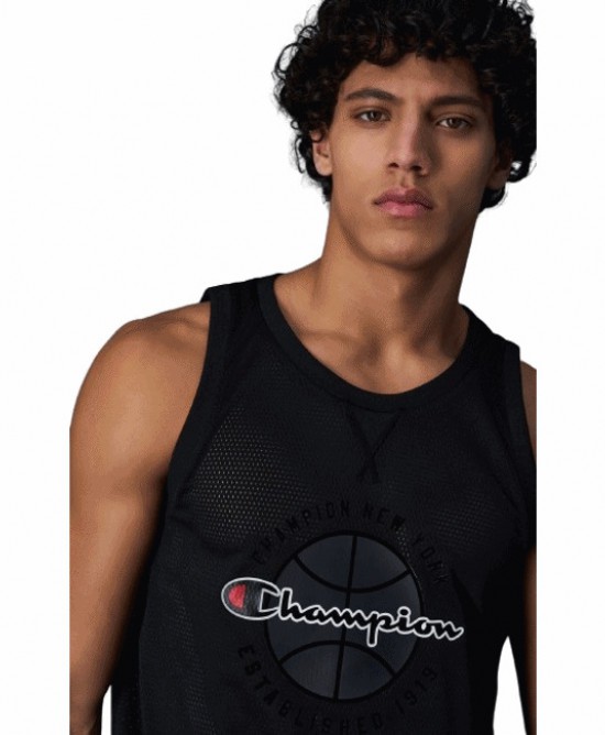 Champion Ανδρική μπλούζα τιράντα  Basketball mesh μαύρη 