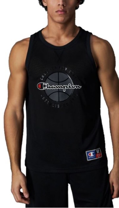 Champion Ανδρική μπλούζα τιράντα  Basketball mesh μαύρη 