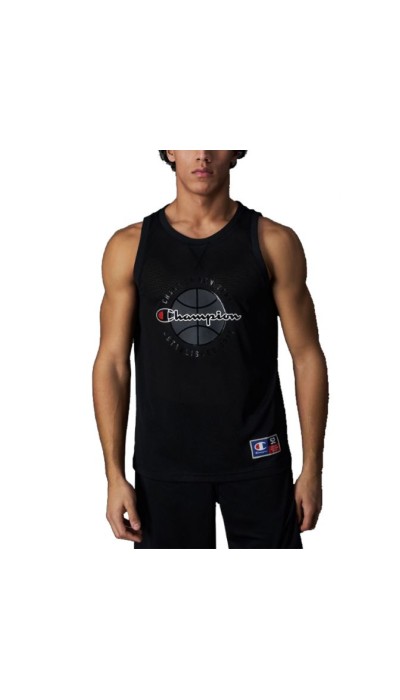Champion Ανδρική μπλούζα τιράντα  Basketball mesh μαύρη 