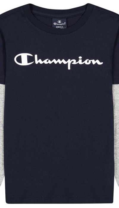 Champion Παιδική μπλούζα μακρυμάνικη βαμβακερή μπλε