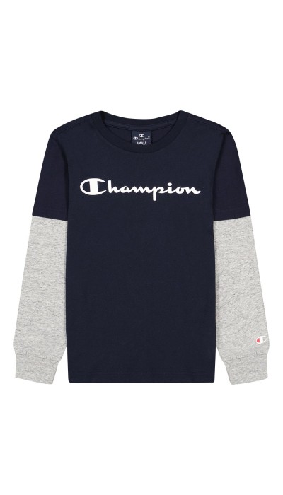 Champion Παιδική μπλούζα μακρυμάνικη βαμβακερή μπλε